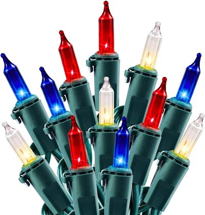 100 Count Red White Blue Ziemassvētku gaismas