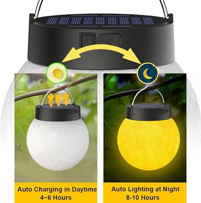 Solar Powered Garden Moon Lights Waterproof Outdoor factory